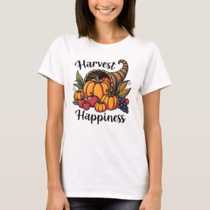 Camiseta Colheita da Felicidade - Cornucopia do outono