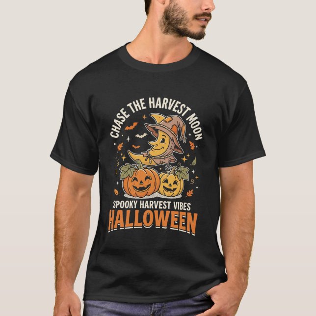 Camiseta Colheita da Lua de Halloween Delícia (Frente)