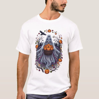 Camiseta Colheita de Abóbora Fantasmagórica de Halloween