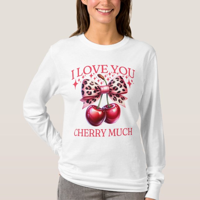 Camiseta Colheita de cereja e arco rosa (Frente)