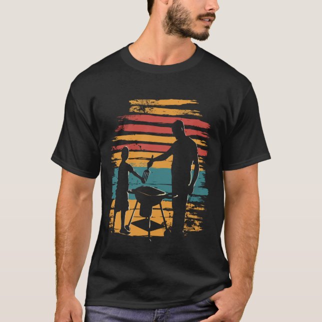 Camiseta colheita de CHURRASCOS de grilos de pai e filho (Frente)