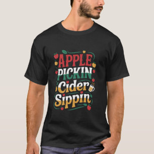 Camiseta Colheita de Maçã Cerveja de Maçã Bebendo Colheita
