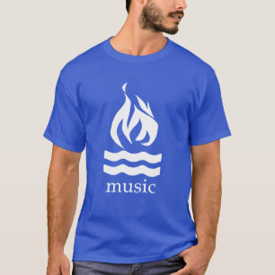 Camiseta colheita de música em água quente