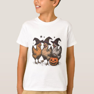 Camiseta Colher de Halloween de Outono Frango Abóbora ou Tr