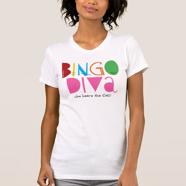 Camiseta Colher ocasional das senhoras da diva do Bingo (Frente)