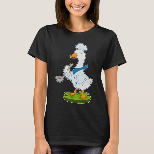 Camiseta Colheres de Cozinhar de Chef de Pato (Frente)