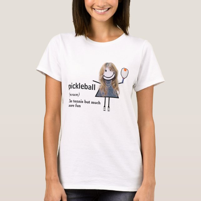 Camiseta Colhete e remada de Garota do Stick Figure (Frente)