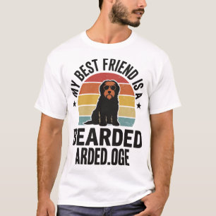 Camiseta Colie Barbudo Design de Amante de Cão Pôr do Sol V