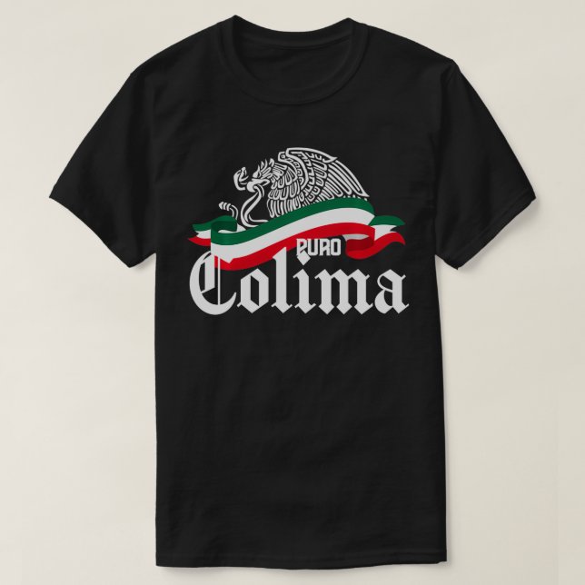 Camiseta Colima Meico Puro Colima Eagle Flag (Frente do Design)