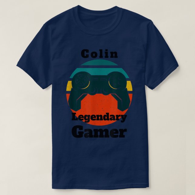 Camiseta Colin Legendary Gamer Video Game Player Controller (Frente do Design)