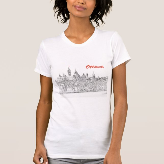 Camiseta Colina do Parlamento em Otava - Ontário, Canadá (Frente)