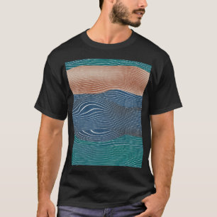 Camiseta Colinas de paisagem natural: padrão uniforme.