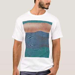 Camiseta Colinas de paisagem natural: padrão uniforme.