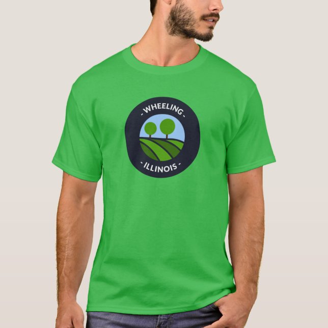Camiseta Colinas e Árvores de Wheeling Illinois Super Dimen (Frente)