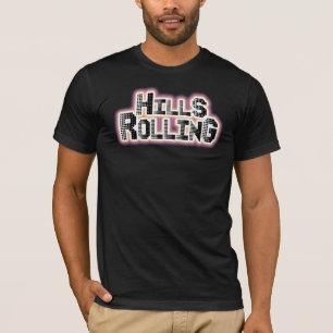 Camiseta Colinas que rolam - t-shirt preto com design dos