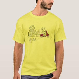 Camiseta Coliseu de Roma Casal Vespa Gráfico