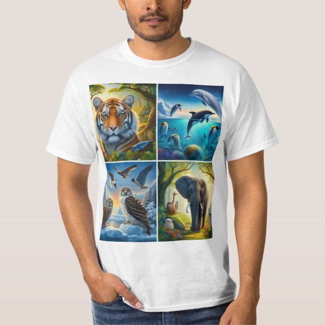 Camiseta Collage de animales (Frente)