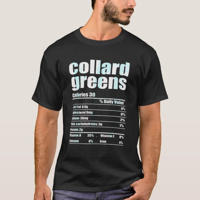 Camiseta Collard Greens Fatos Nutricionais Ação de Graças M (Frente)