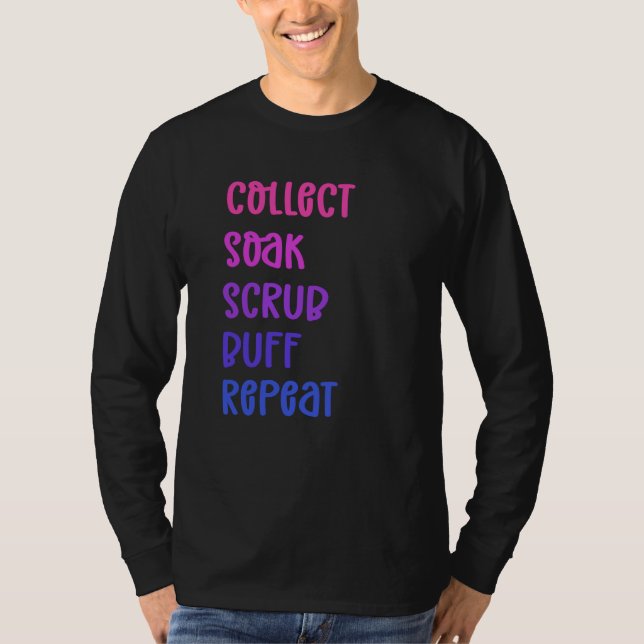 Camiseta Collect Soak Scrub Buff Repeat Beachcombing (Frente)