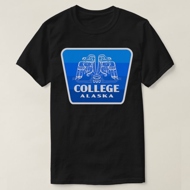 Camiseta College Alaska Retro Bird Crachá Blue (Frente do Design)