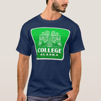 Camiseta College Alaska Retro Bird Crachá Green