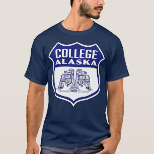 Camiseta College Alaska Retro Bird Shield Blue