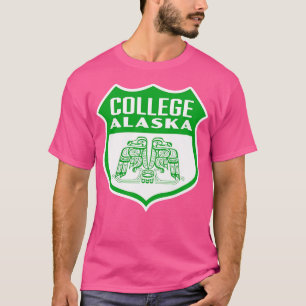 Camiseta College Alaska Retro Bird Shield Green
