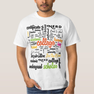 Camiseta College Education Word Cloud patterns