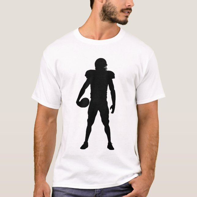 Camiseta College Football Player Silhouette Sports Fan Tee (Frente)
