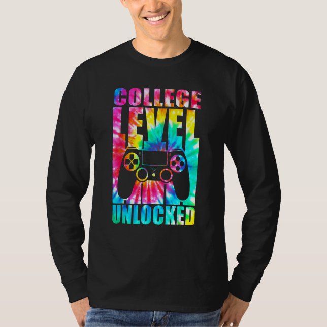Camiseta College Level Unlocked Tie Dye Back To School Kids (Frente)