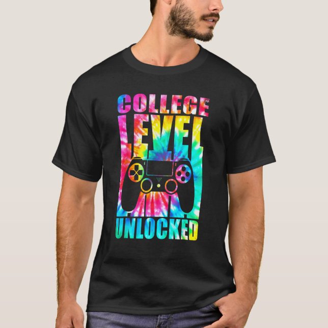 Camiseta College Level Unlocked Tie Dye Back To School Kids (Frente)