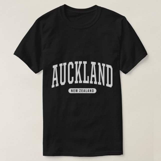 Camiseta College Style Auckland Nova Zelândia Souvenir Gift (Frente do Design)