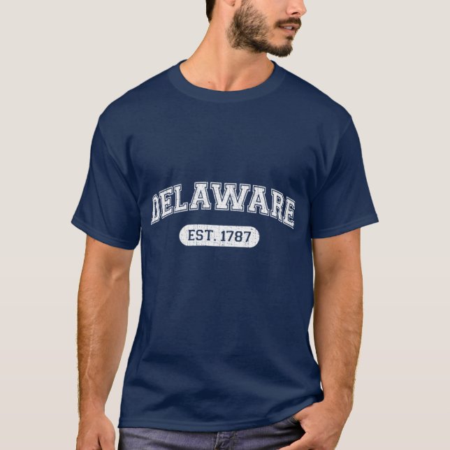 Camiseta CollegeStyle Delaware 1797 Desgastado Universidade (Frente)