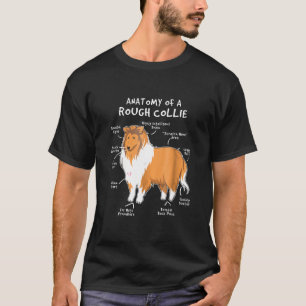 Camiseta Collie-Anatomia Fronteiriça De Um Cão-De-Caça G