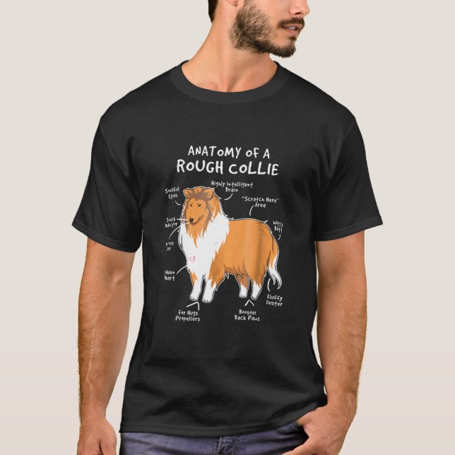 Camiseta Collie-Anatomia Fronteiriça De Um Cão-De-Caça Gros (Frente)