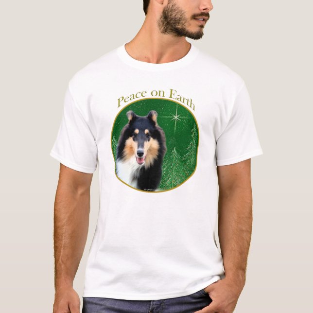 Camiseta Collie (áspero) Peace (Frente)