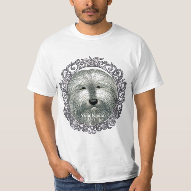 Camiseta Collie Barbudo Ornamentado (Frente)