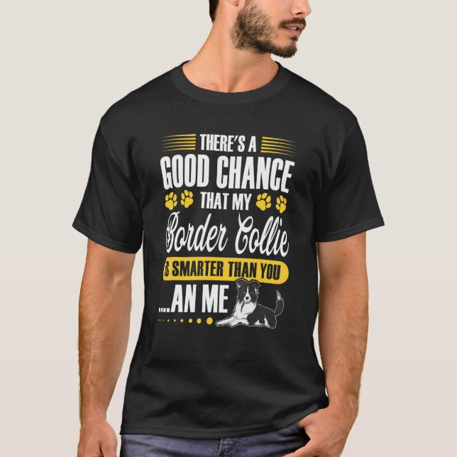 Camiseta Collie da fronteira do cão (Frente)
