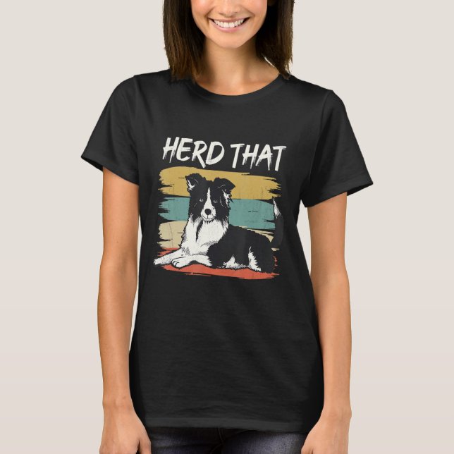Camiseta Collie da fronteira do cão (Frente)