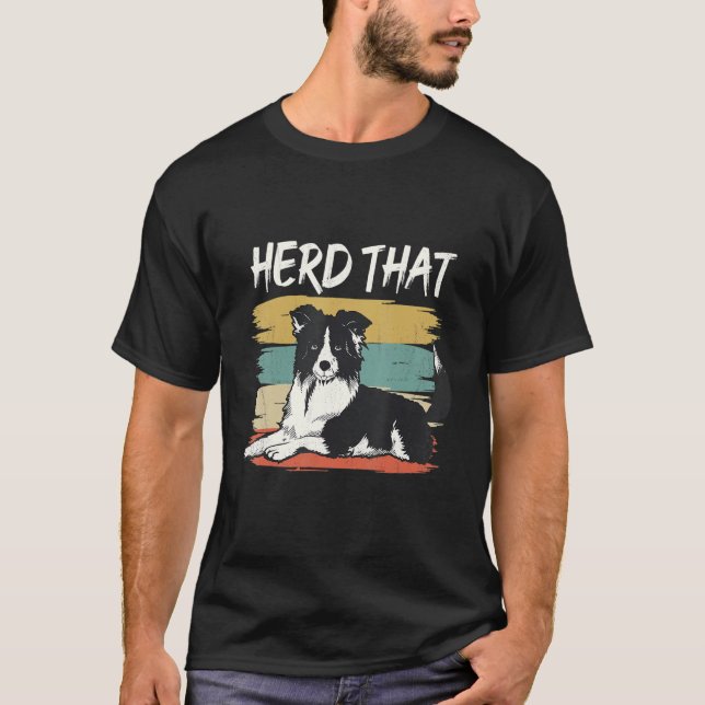Camiseta Collie da fronteira do cão (Frente)