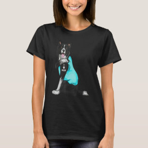 Camiseta Collie da fronteira Eu Amo Mãe Tatto Roupa Cachorr