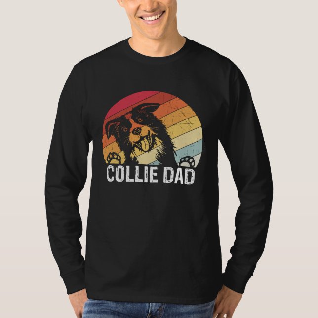 Camiseta Collie dad collie dogs dad walking collie (Frente)