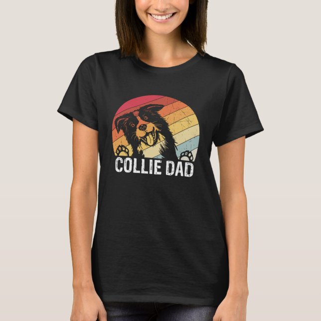 Camiseta Collie dad collie dogs dad walking collie (Frente)