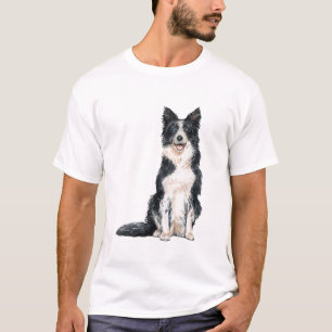 Camiseta Collie De Borda De Aquarela Para Proprietários De