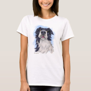 Camiseta Collie de Bordos Desenhado Divertido