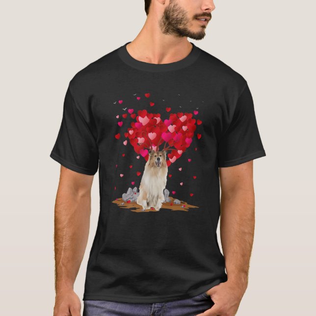 Camiseta Collie Dog Collie Lover Heart Shape Rough Collie V (Frente)