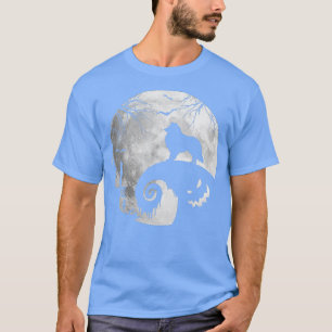 Camiseta Collie Dog E Moon Halloween Fu