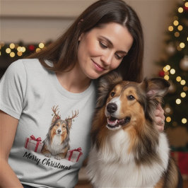 Camiseta Collie dog - Festive Collie