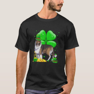 Camiseta Collie Dog Lucky Charm Rua Festa no Dia de Patrick