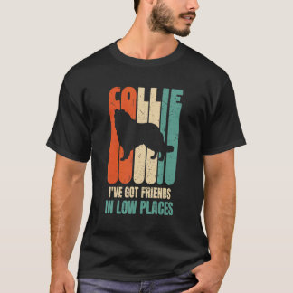Camiseta Collie Dog. Tenho Amigos em Cachorros Baixo